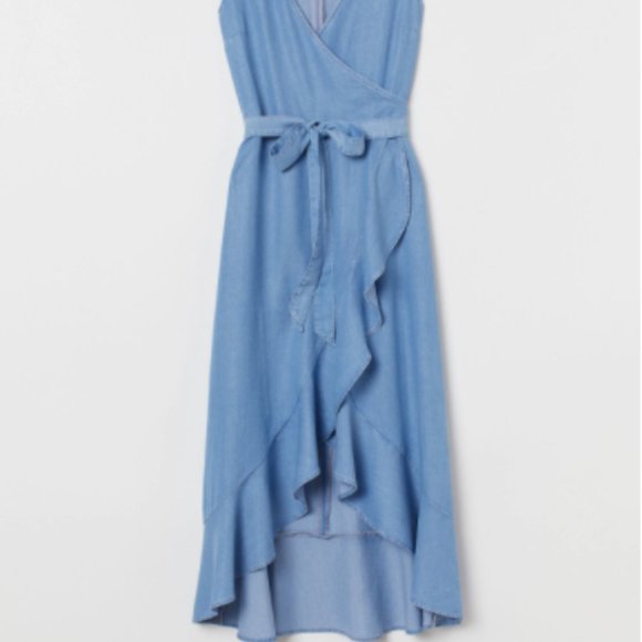 H&M Wrap Dress in Denim Blue (S) - Picture 3 of 6